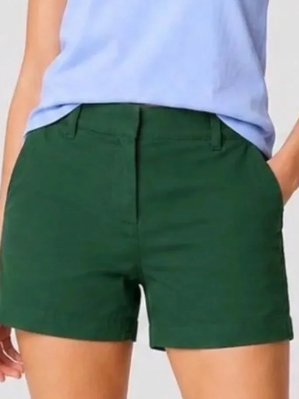 J. Crew Dark Green Cotton Chino Shorts 5 in. Inseam
